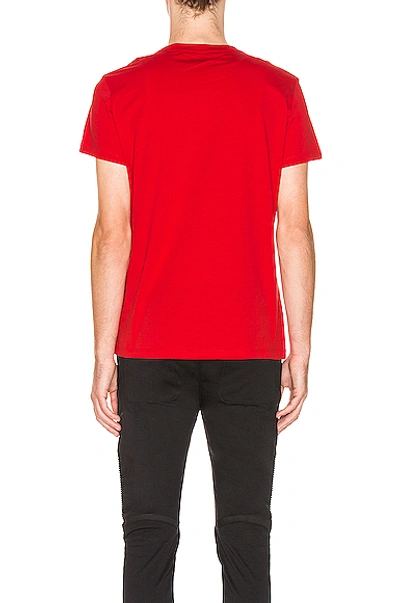 Shop Balmain Logo Tee In Red