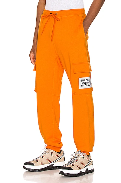 Shop Burberry Foster Sweatpants In Bright Orange