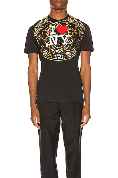 Shop Versace Graphic Tee In Black