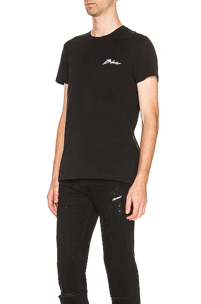 Shop Balmain Signature Tee In Black