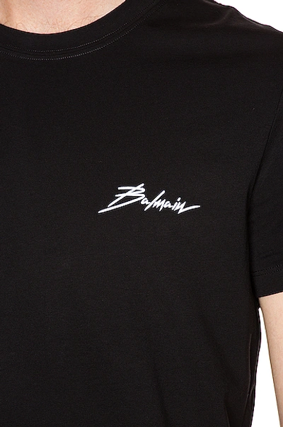 Shop Balmain Signature Tee In Black