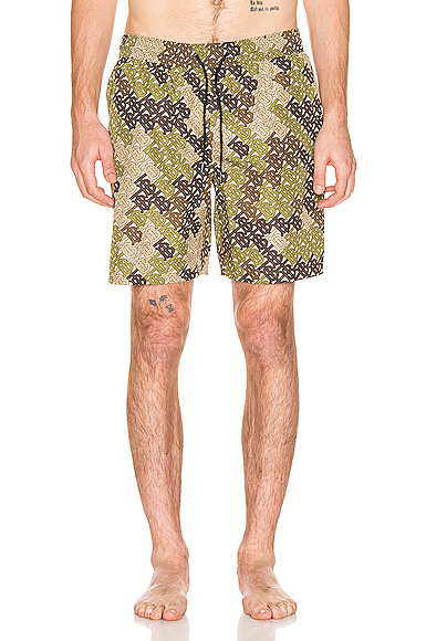 khaki green swim shorts