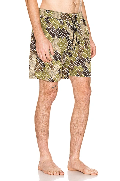 Shop Burberry Guildes Swim Shorts In Khaki Green