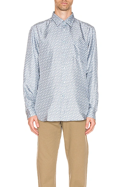 Shop Burberry Classic Formal Shirt In Pale Blue