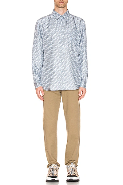 Shop Burberry Classic Formal Shirt In Pale Blue