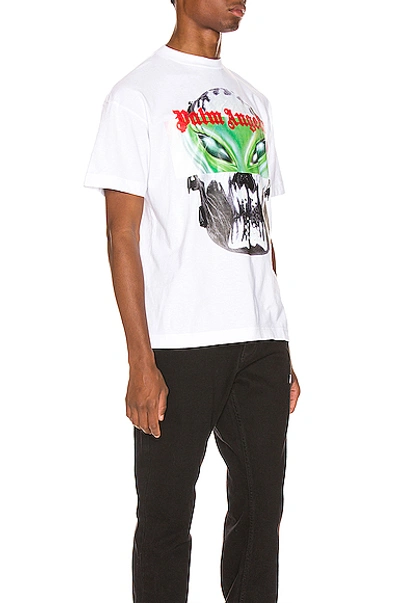 Shop Palm Angels Alien Graphic Tee In White