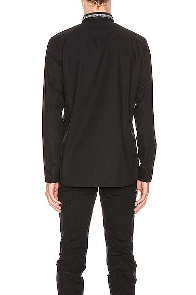 Shop Givenchy Branded Collar Shirt In Black