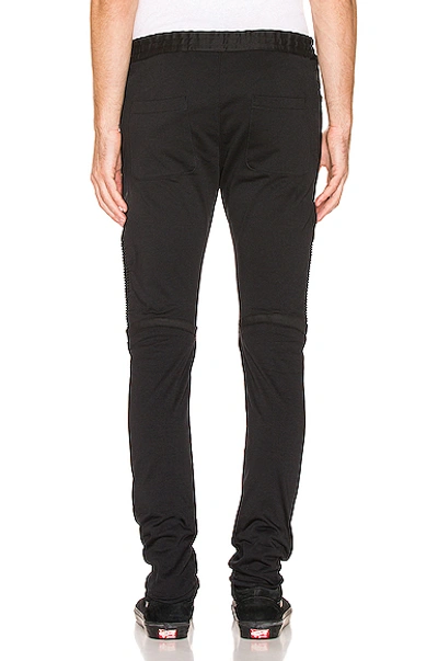 Shop Balmain Ribbed Elastic Chino Pants In Black