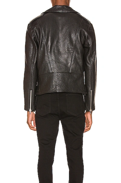 Shop Keiser Clark Pebbled Leather Biker Jacket In Black