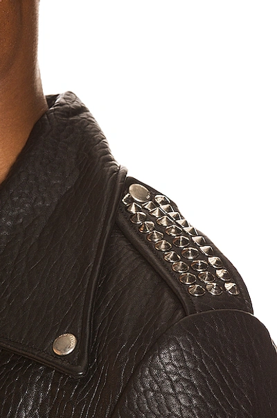 Shop Keiser Clark Pebbled Leather Biker Jacket In Black