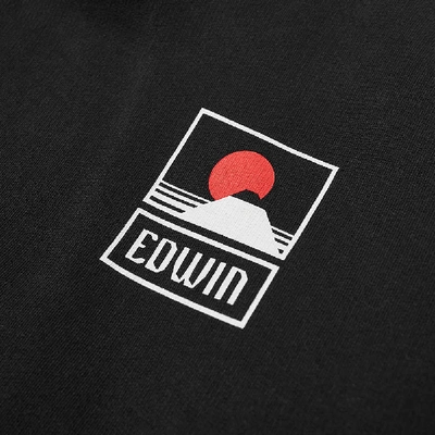 Shop Edwin Sunset On Mt.fuji Popover Hoody In Black
