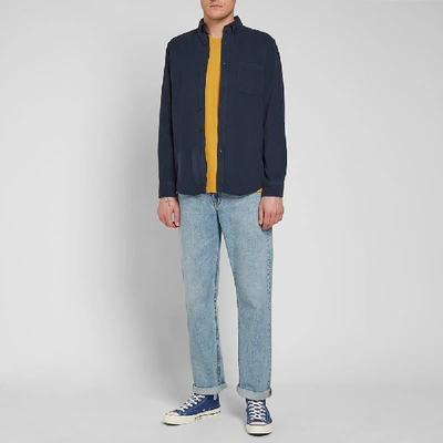 Shop Portuguese Flannel Lobo Button Down Corduroy Shirt In Blue