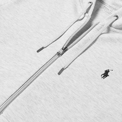 Shop Polo Ralph Lauren Double Knit Tech Fleece Zip Hoody In Neutrals