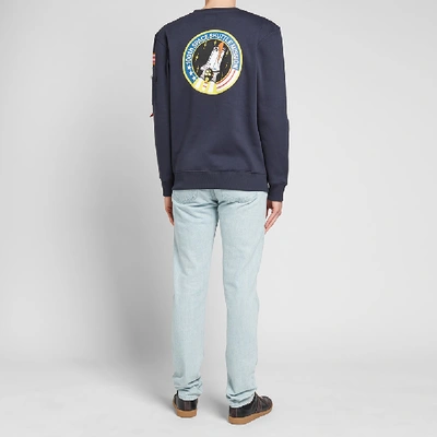 Shop Alpha Industries Nasa Patch Crew Sweat In Blue