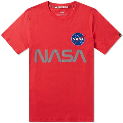 Shop Alpha Industries Nasa Reflective Tee In Red