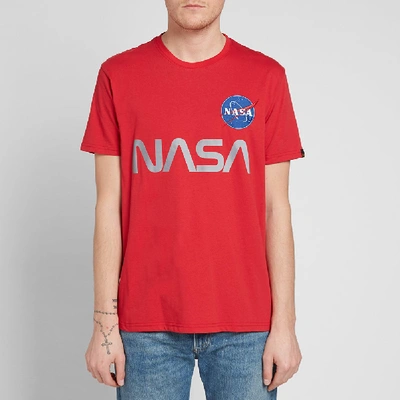 Shop Alpha Industries Nasa Reflective Tee In Red