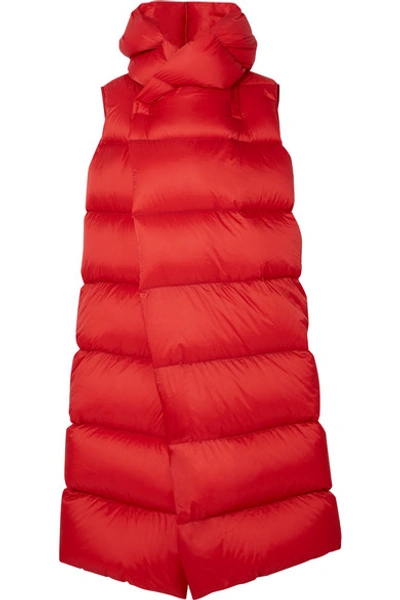 Shop Rick Owens Oversized Quilted Shell Down Coat In Red