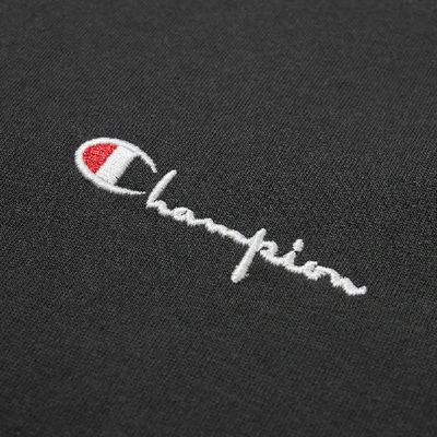 Shop Champion Reverse Weave Small Script Logo Tee In Black