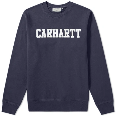 Shop Carhartt Wip College Sweat In Blue