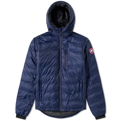 Shop Canada Goose Lodge Hooded Jacket In Blue