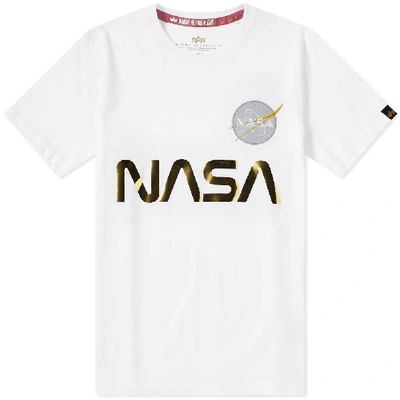 Shop Alpha Industries Nasa Reflective Tee In White