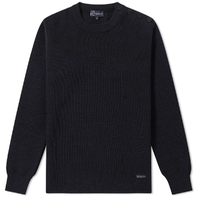 Shop Armor-lux 1901 Fouesnant Mariner Crew Knit In Blue