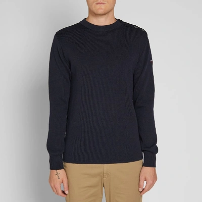 Shop Armor-lux 1901 Fouesnant Mariner Crew Knit In Blue