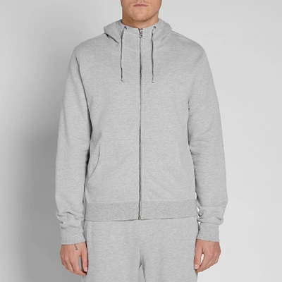 Shop Save Khaki Fleece Zip Hoody In Grey