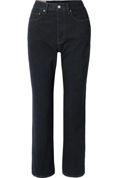 Shop Acne Studios Mece Cropped High-rise Straight-leg Jeans