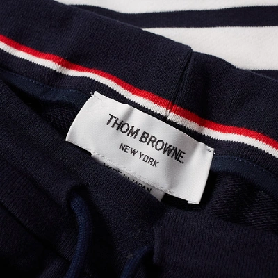 Shop Thom Browne Engineered Stripe Sweat Short In Blue