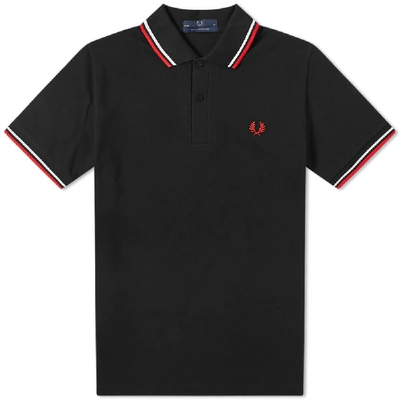 Shop Fred Perry Reissues Original Twin Tipped Polo In Black