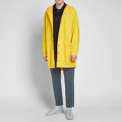 Shop Rains Long Jacket In Yellow