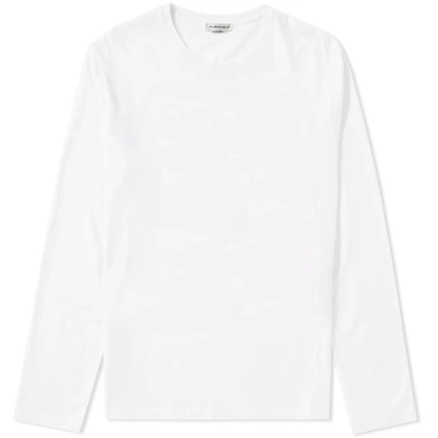 Shop Alexander Mcqueen Long Sleeve Embroidered Logo Tee In White