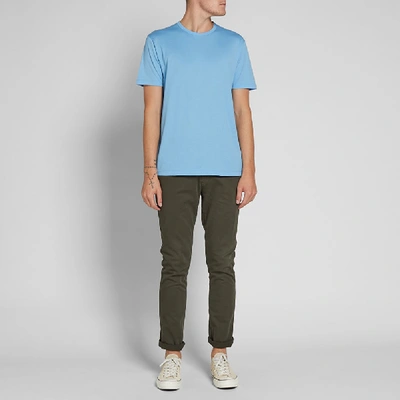 Shop Sunspel Classic Crew Neck Tee In Blue