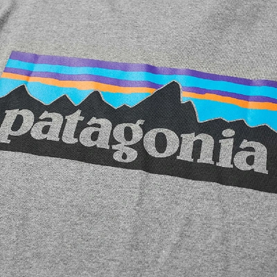 Shop Patagonia Long Sleeve P-6 Logo Responsibili-tee In Grey