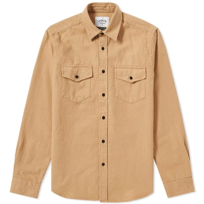 Shop Portuguese Flannel Campo Overshirt In Neutrals