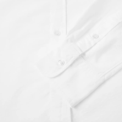 Shop Officine Generale Button Down Japanese Selvedge Oxford Shirt In White