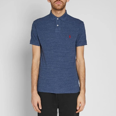 Shop Polo Ralph Lauren Slim Fit Polo In Blue