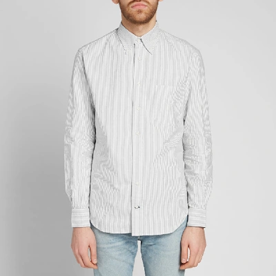 Shop Gitman Vintage Oxford Stripe Shirt In Grey