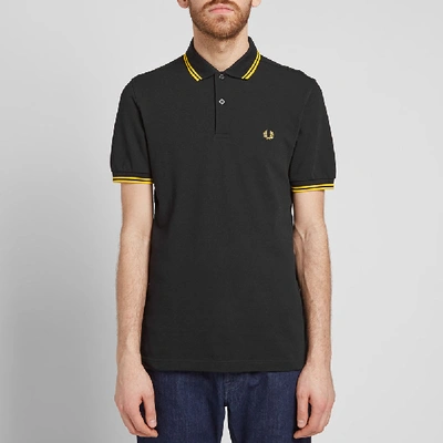 Shop Fred Perry Slim Fit Twin Tipped Polo In Black