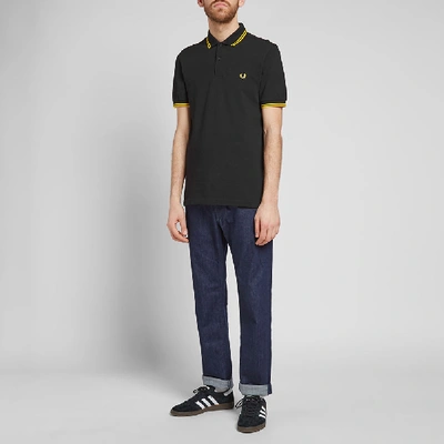Shop Fred Perry Slim Fit Twin Tipped Polo In Black