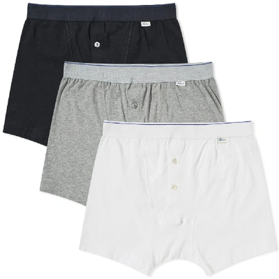 Shop Schiesser Ludwig Boxer Short - 3 Pack In Grey