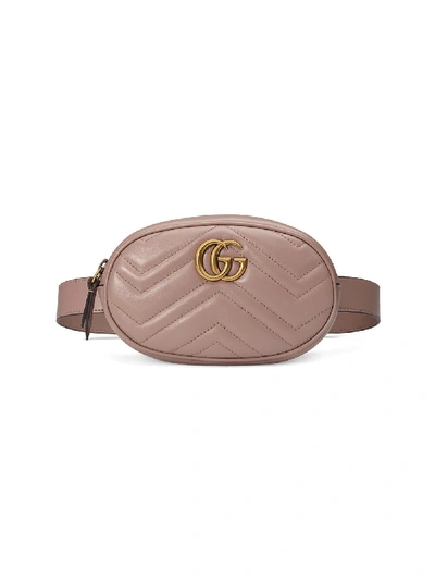 Shop Gucci Gg Marmont Matelass' Belt Bag In Black