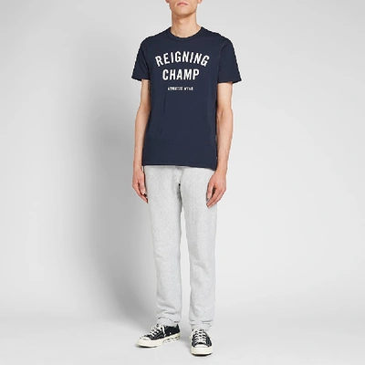 Shop Reigning Champ Gym Logo Tee In Blue