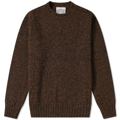 Shop Jamiesons Of Shetland Jamieson's Of Shetland Crew Knit In Brown