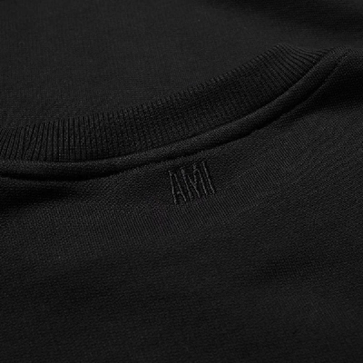 Shop Ami Alexandre Mattiussi Ami Small Tricolour Logo Crew Sweat In Black
