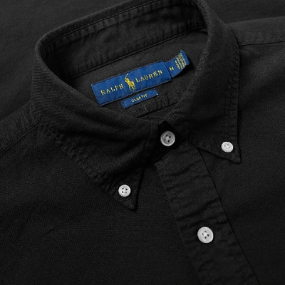Shop Polo Ralph Lauren Slim Fit Garment Dyed Button Down Shirt In Black