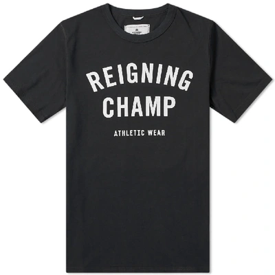 Shop Reigning Champ Gym Logo Tee In Black