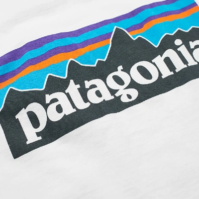 Shop Patagonia Long Sleeve P-6 Logo Responsibili-tee In White