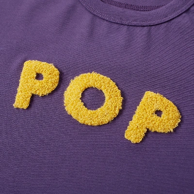 Shop Pop Trading Company Pop Trading Company Long Sleeve Logo Applique Tee In Purple